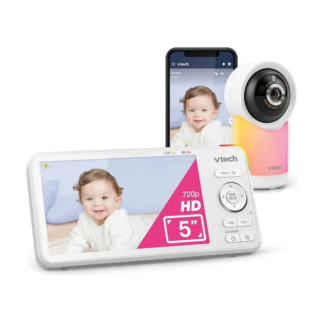 VTech RM5766HD 5" Smart Wi-Fi 1080p Pan & Tilt Video Baby Monitor