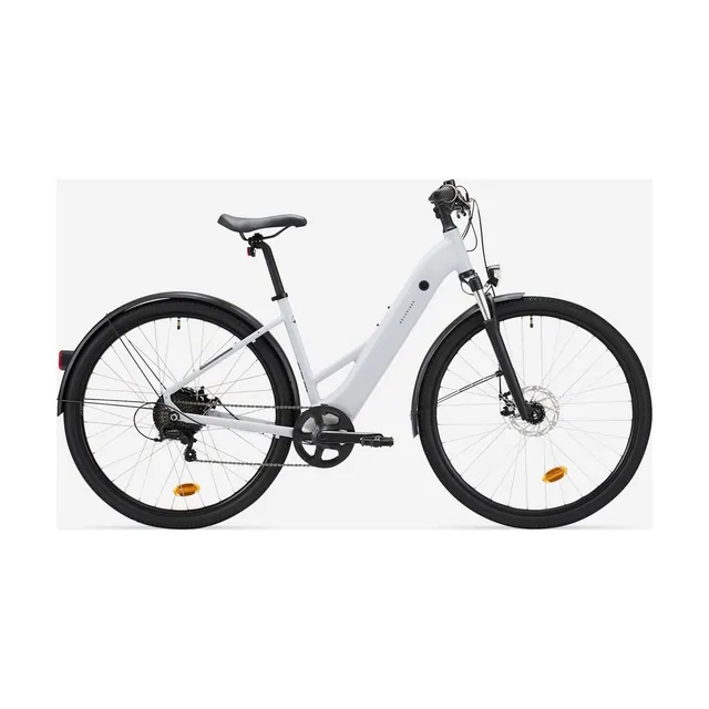 Rockrider Low Frame Electric Hybrid Bike E-ACTV 100, Pearl Grey (ref 8893262)